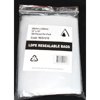 Resealable Bag 305mm x 255mm Pack/100 Gst Included