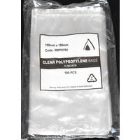 30um Clear Polypropylene Bags 190mm x 100mm Pack/100  Gst Included