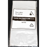 50um Clear Polypropylene Bags 360mm x180mm Carton/1000  Gst Included