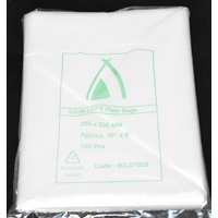 Clear 50um Plastic Bags 255mm x 205mm Pack/100 Gst Included