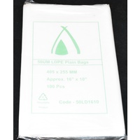 Clear 50um Plastic Bags 405mm x 255mm Pack/100 Gst Included