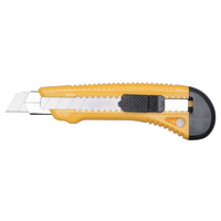 18mm Yellow Plastic Cutter With Metal Insert Carton/24 Gst Included