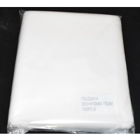 75um Plain Plastic Bags 610mm x 355mm Pack/100 Gst Included