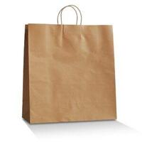 Brown Paper Carry Bags With Handles 480mmx400mmx150mm Carton/250 Price Includes Gst
