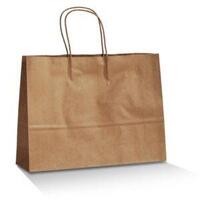 Brown Paper Carry Bags With Handles 260mmx350mmx100mm Pack/50 Price Includes Gst