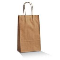 Brown Paper Carry Bags With Handles 265mmx160mmx80mm Pack/50 Gst Included
