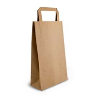 All Purpose Brown Paper Carry Bags With Flat Handles 265mmx160mmx70mm Pack/50 Gst Included