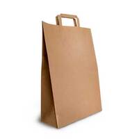 All Purpose Brown Paper Carry Bags With Flat Handles 420mmx320mmx110mm Pack/50 Gst Included