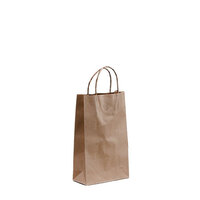 Brown Paper Carry Bags With Handles 265mmx160mmx70mm Pack/100 Gst Included