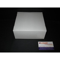 White Cake Boxes  200mm x 200mm x 62.5mm (8"x8"x2.5") Pack/100 Gst Included