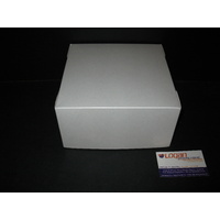 White Cake Boxes 200mm x 200mm x 100mm (8"x8"x"4") Pack/100 Gst Included