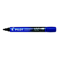 Pilot 100 Permanent Marker Bullet Tip Blue Carton/12