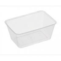 1000ML Rectangular Takeaway Containers With Lids Pack/50