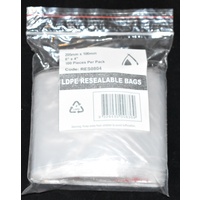 Resealable Bag 205mm x 100mm Pack/100 Gst Included