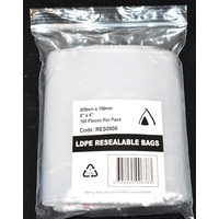 Resealable Bag 205mm x 150mm Pack/100 Gst Included