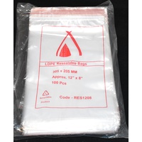 Resealable Bag 305mm x 205mm Pack/100 Gst Included