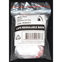Resealable Bag 50mm x 38mm Pack/100 Gst Included