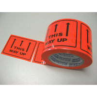 Adhesive Labels - This Way Up - 100MM X 72MM Roll/500 Gst Included