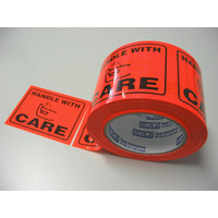 Adhesive Labels - Handle With Care - 100mm X 72mm Roll/500 Gst Included